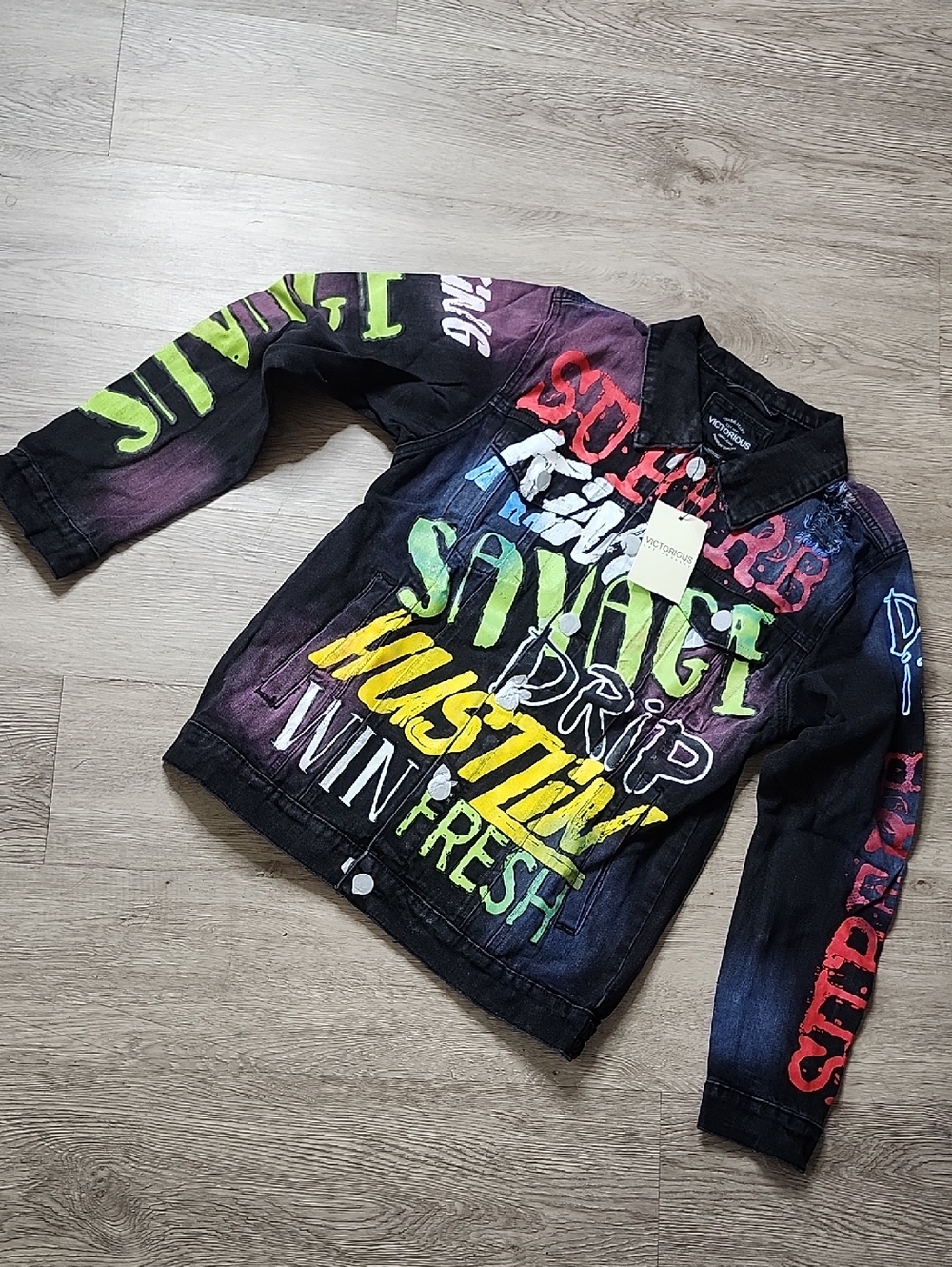 Victorious Airbrush Scribble Denim Jacket